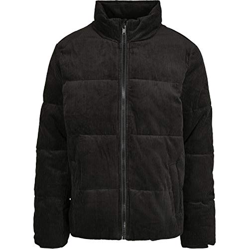 Urban Classics Herren Boxy Corduroy Puffer Jacket Jacken, Black, L von Urban Classics