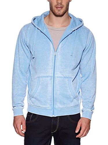 Urban Classics Herren Burnout Zip Hoody Kapuzenpullover, Blau (SkyBlue 210), Small von Urban Classics