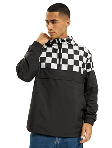 Urban Classics Herren TB2749-Check Pull Over Jacket Jacke, Schwarz (Blk/Chess 01713), M von Urban Classics