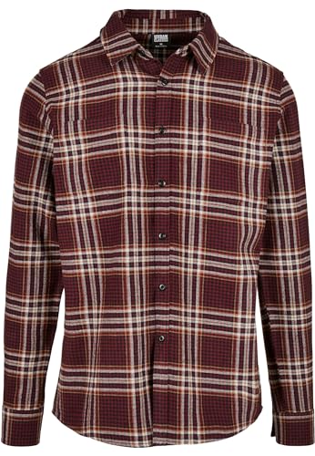 Urban Classics Herren TB3807-Checked Campus Shirt Hemd, Cherry/Honey, XL von Urban Classics