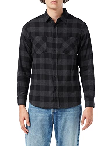 Urban Classics Herren Checked Flanell Shirt TB297, Mehrfarbig (blk/cha), 3XL von Urban Classics