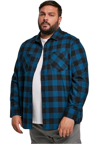 Urban Classics Herren Checked Flanell Shirt Hemd, Blue/Black, 4XL von Urban Classics