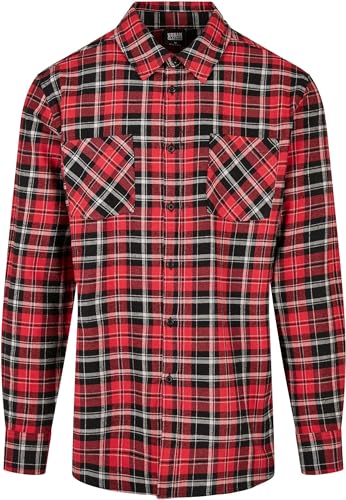 Urban Classics Herren Checked Roots Shirt Hemd, red/Black/White, M von Urban Classics