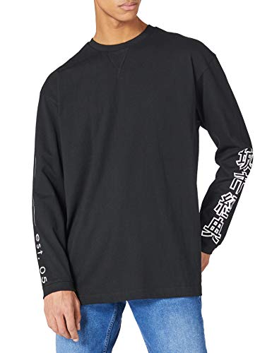 Urban Classics Herren Chinese Symbol Oversized LS T-Shirt, Black, M von Urban Classics