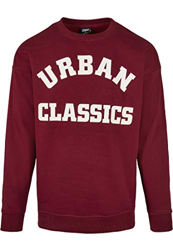 Urban Classics Herren TB3815-College Print Crew Sweatshirts, Burgundy, M von Urban Classics