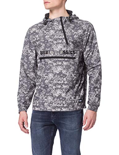 Urban Classics Herren Commuter Pull Over Jacket Windjacke, Dark digital camo, 3XL von Urban Classics