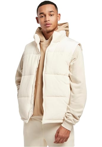 Urban Classics Herren Cord Vest Weste, whitesand, XXL von Urban Classics