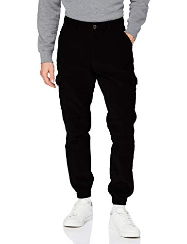 Urban Classics Herren Corduroy Cargo Jogging Broek Hose, Schwarz, S EU von Urban Classics