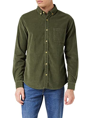 Urban Classics Herren Corduroy Shirt Hemd, Olive, L von Urban Classics