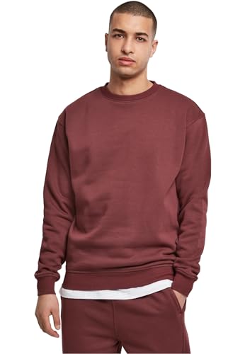 Urban Classics Herren Sweatshirt Crewneck Fleece-Sweatshirt, lässiges Sweatshirt für Männer, Loose Fit, , cherry, 5XL von Urban Classics