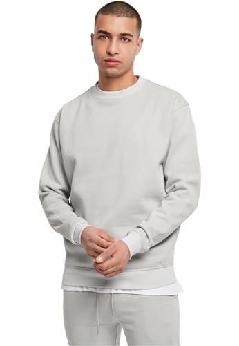 Urban Classics Herren Sweatshirt Crewneck Fleece-Sweatshirt, lässiges Sweatshirt für Männer, Loose Fit, , lightasphalt, 4XL von Urban Classics