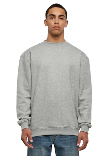 Urban Classics Herren Sweatshirt Crewneck Fleece-Sweatshirt, lässiges Sweatshirt für Männer, Loose Fit, , grey, S von Urban Classics