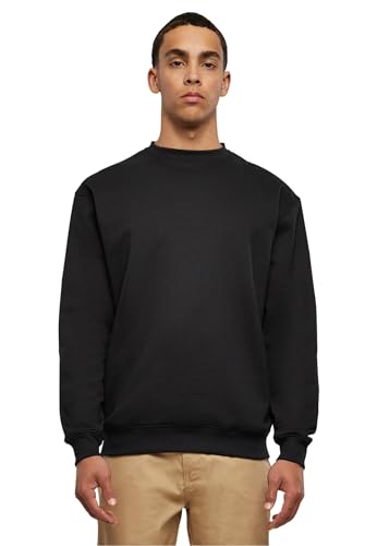 Urban Classics Herren Sweatshirt Crewneck Fleece-Sweatshirt, lässiges Sweatshirt für Männer, Loose Fit, , black, XXL von Urban Classics