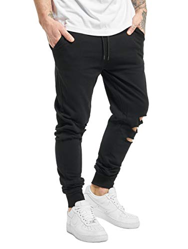 Urban Classics Herren Cutted Terry Pants Hose, Schwarz (Black 7), W34/L32 (Herstellergröße: L) von Urban Classics