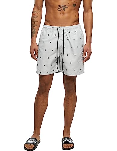 Urban Classics Herren Embroidery Swim Shorts Badehose, Skull/lightasphalt/Black, L von Urban Classics