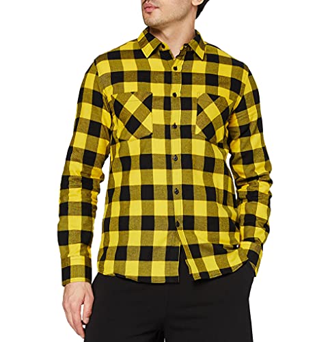 Urban Classics TB297 Checked Regular Fit Herren Freizeit Hemd,Mehrfarbig (blk/honey), XXX-Large von Urban Classics