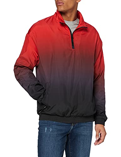 Urban Classics Herren Gradient Pull Over Jacket Jacke, Rot (Blk/Red 00044), Large (Herstellergröße: L) von Urban Classics