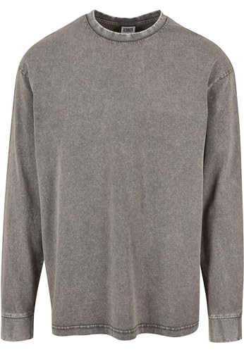 Urban Classics Herren TB6234-Heavy Boxy Acid Wash Longsleeve T-Shirt, Asphalt, 3XL von Urban Classics