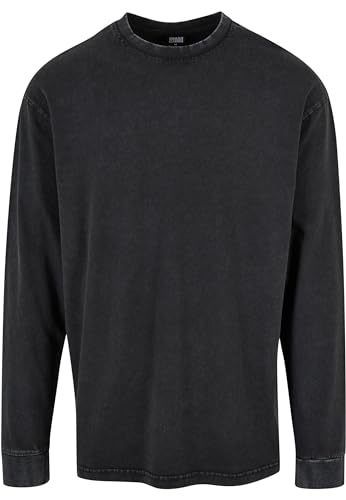 Urban Classics Herren TB6234-Heavy Boxy Acid Wash Longsleeve T-Shirt, Black, XL von Urban Classics