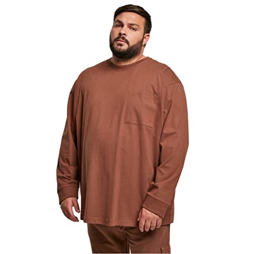 Urban Classics Herren Heavy Oversized Pocket Longsleeve T-Shirt, bark, L von Urban Classics