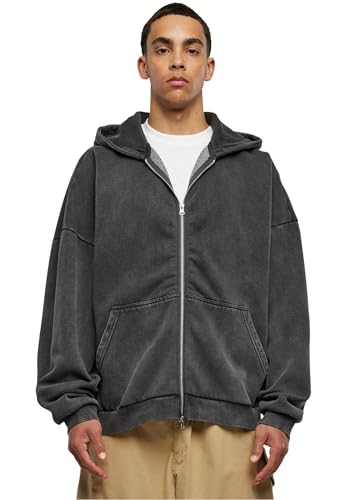 Urban Classics Herren Jacke Heavy Sand Washed 90's Zip Hoody Black 5XL von Urban Classics