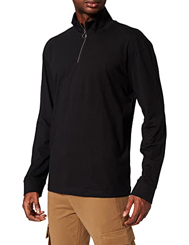 Urban Classics Herren TB4468-Heavy Troyer LS Sweatshirt, Black, 4XL von Urban Classics