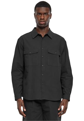 Urban Classics Herren Hemd Basic Crepe Shirt, lässiges Hemd für Männer, Langarm, erhältlich in verschiedenen Farbvarianten, Größen S-5XL von Urban Classics
