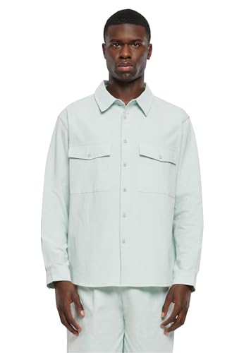 Urban Classics Herren Hemd Basic Crepe Shirt, lässiges Hemd für Männer, Langarm, frostmint, S von Urban Classics
