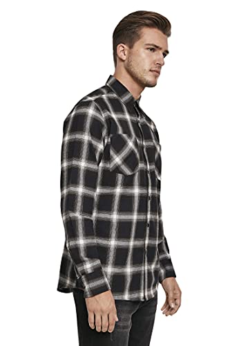 Urban Classics Herren Hemd Checked Flanell Shirt 6 Freizeithemd, Multicolour (Black/White 00826), XXL von Urban Classics