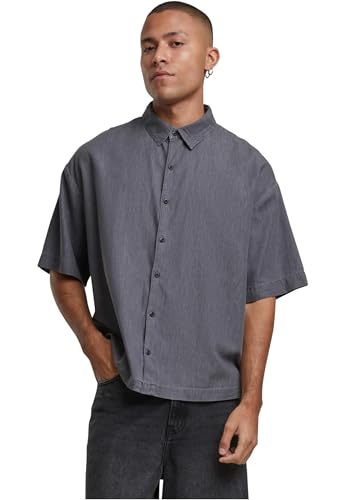 Urban Classics Herren Hemd Lightweight Denim Shirt, lässiges Jeanshemd für Männer, Halbarm, erhältlich in verschiedenen Fraben, Größen S-5XL von Urban Classics