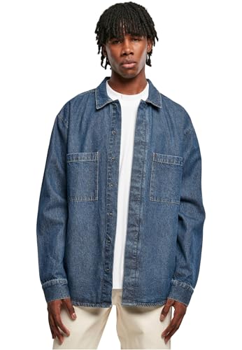 Urban Classics Oversized Denim Pocket Shirt Männer Langarmhemd blau XL 100% Baumwolle Basics von Urban Classics