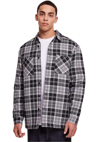 Urban Classics Herren TB6326-Padded Checked Shirt Jacket Hemd, Black/White, 3XL von Urban Classics