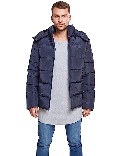 Urban Classics Herren Hooded Puffer Jacket with Quilted Interior Jacke, Navy, XL von Urban Classics