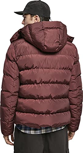 Urban Classics Herren Hooded Puffer Jacket with Quilted Interior Jacke, Cherry, M von Urban Classics