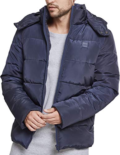 Urban Classics Herren Hooded Puffer Jacket with Quilted Interior Jacke, Navy, 3XL von Urban Classics