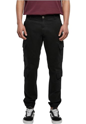 Urban Classics Herren Hose Double Cargo Twill Jogging Pants Black 28 von Urban Classics