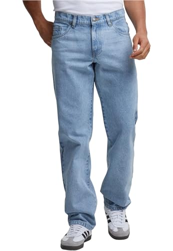 Urban Classics Herren Jeans Heavy Ounce Straight Fit Jeans, lässige Jeans für Männer, Straight Leg, Loose Fit, new light blue washed, 33 von Urban Classics