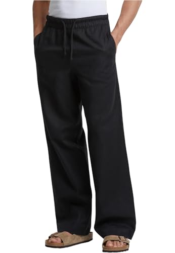 Urban Classics Herren Hose Loose Cotton Linen Pants, lässige Leinenhose für Männer, Loose Fit, Größen S-5XL von Urban Classics