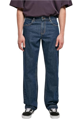 Urban Classics Herren Hose Open Edge Loose Fit Jeans mid Indigo Washed 34 von Urban Classics
