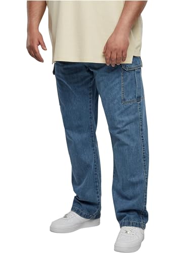 Urban Classics Herren Hose Straight Leg Cargo Jeans Light Blue Washed 42 von Urban Classics