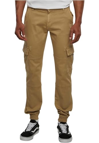 Urban Classics Herren und Jungen Cargohose Washed Cargo Twill Jogging Pants, Rangerhose mit aufgesetzten Seitentaschen, sand, Größe W30 von Urban Classics