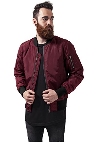 Urban Classics Herren Jacke 2-Tone Bomber Jacket, Gr. Small, Mehrfarbig (Burgundy/Black 619) von Urban Classics
