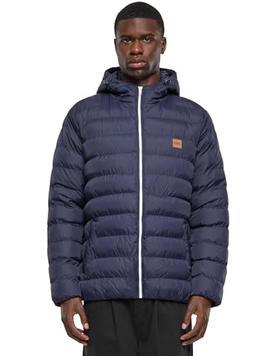 Urban Classics Herren Daunenjacke Jacke Basic Bubble Jacket TB863, Gr. Medium, Blau (Navy/White/Navy 496) von Urban Classics