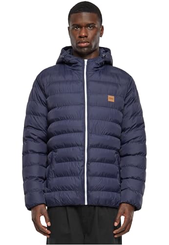 Urban Classics Herren Daunenjacke Jacke Basic Bubble Jacket TB863, Gr. Small, Blau (Navy/White/Navy 496) von Urban Classics
