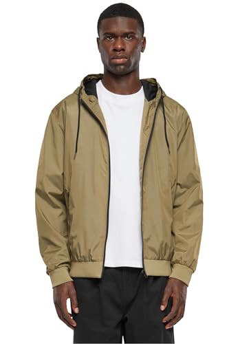 Urban Classics Herren Jacke Contrast Windrunner, winddichte Übergangsjacke mit Kapuze, Reißverschluss, Regular Fit, khaki/black, 3XL von Urban Classics