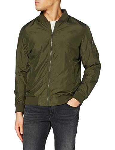 Urban Classics Herren Light Jacket Bomber Jacke, Dunkles Olivgrün, M EU von Urban Classics