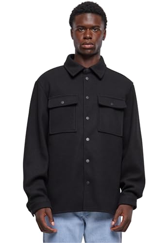 Urban Classics Herren TB6324-Plain Overshirt Jacke, Black, 4XL von Urban Classics