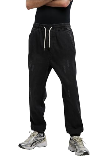 Urban Classics Herren Jeanshose Jogg Denim, lässige Herren Jeans Jogginghose, Tapered Design, Slim Fit von Urban Classics