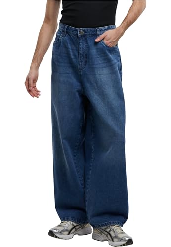 Urban Classics Herren Jeanshose Tapered Heavy Ounce Baggy Jeans, lässige Herren Baggy Jeans mit High Waist, 7/8 Länge von Urban Classics