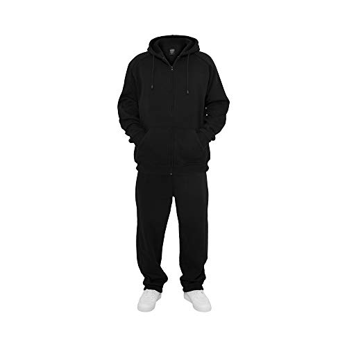 Urban Classics Herren Jogginganzug Blanc Suit, lässiges Kapuzensweatshirt mit Jogginghose, black, 4XL von Urban Classics